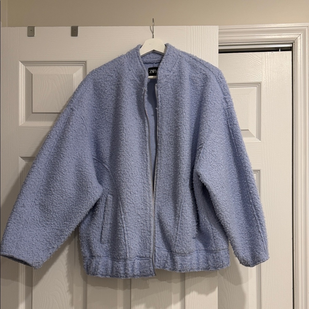 Zara Light Blue Bomber Jacket